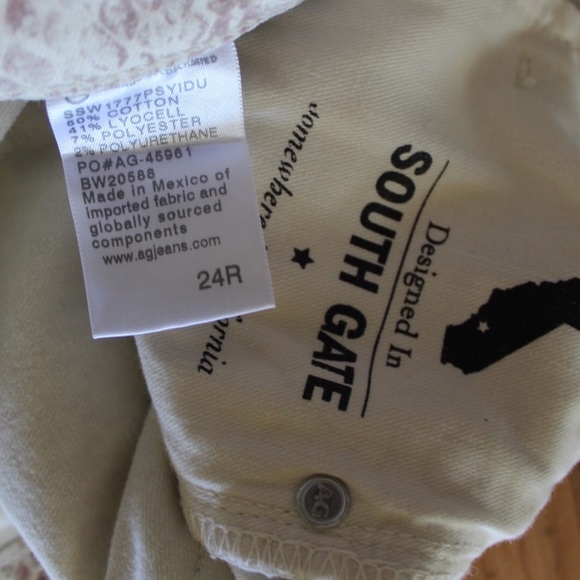 AG NWT Farrah Skinny Ankle Silk Python Ivory Dust Hued 24 00 - Picture 12 of 15